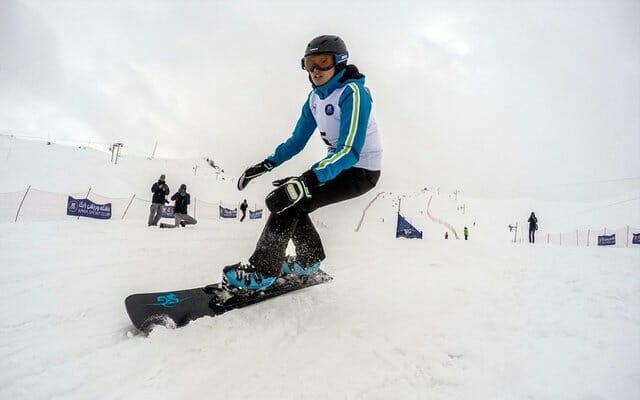 Snowboarding at Dizin Ski Resort - Iran Ski Tour
